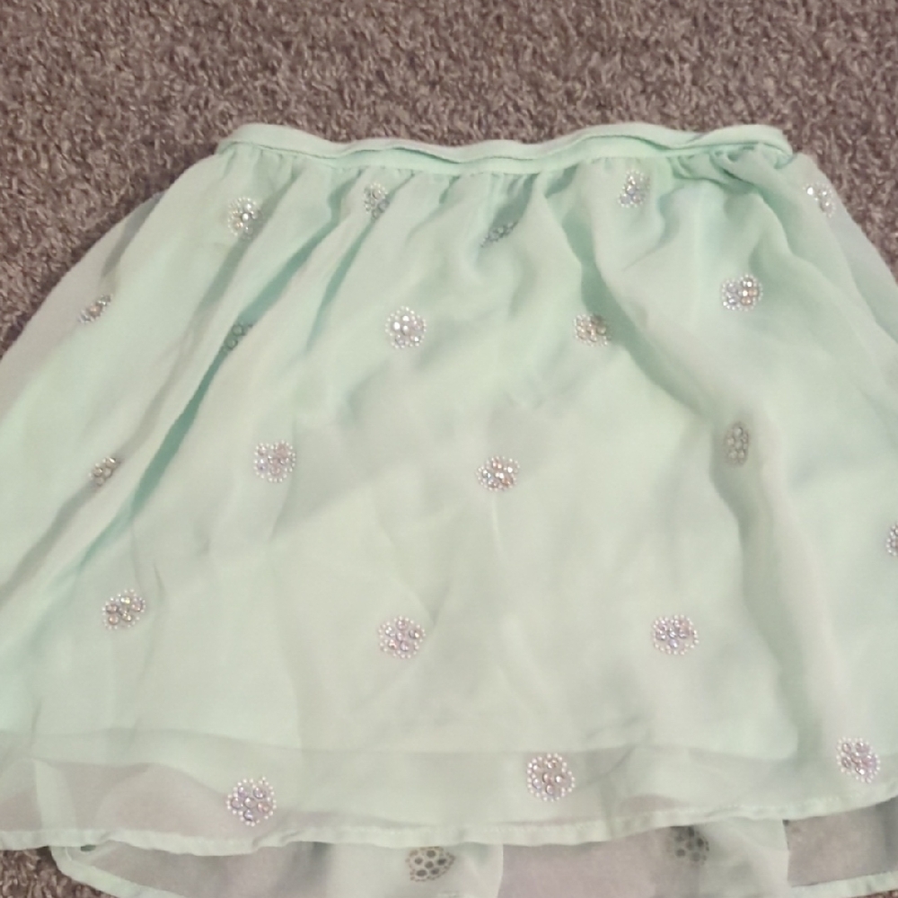 Disney Green Bubble Mini Skirt with High-Low Hem